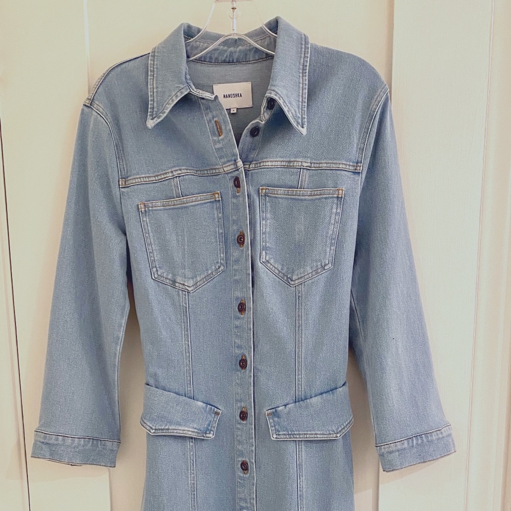 Nanushka Stretch Denim Maxi Dress Size S